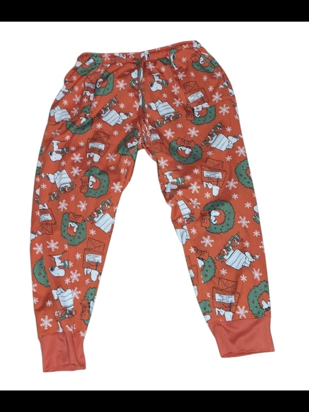 Peanuts Red Holiday Wreath & Snoopy Kids Pajama Bottoms